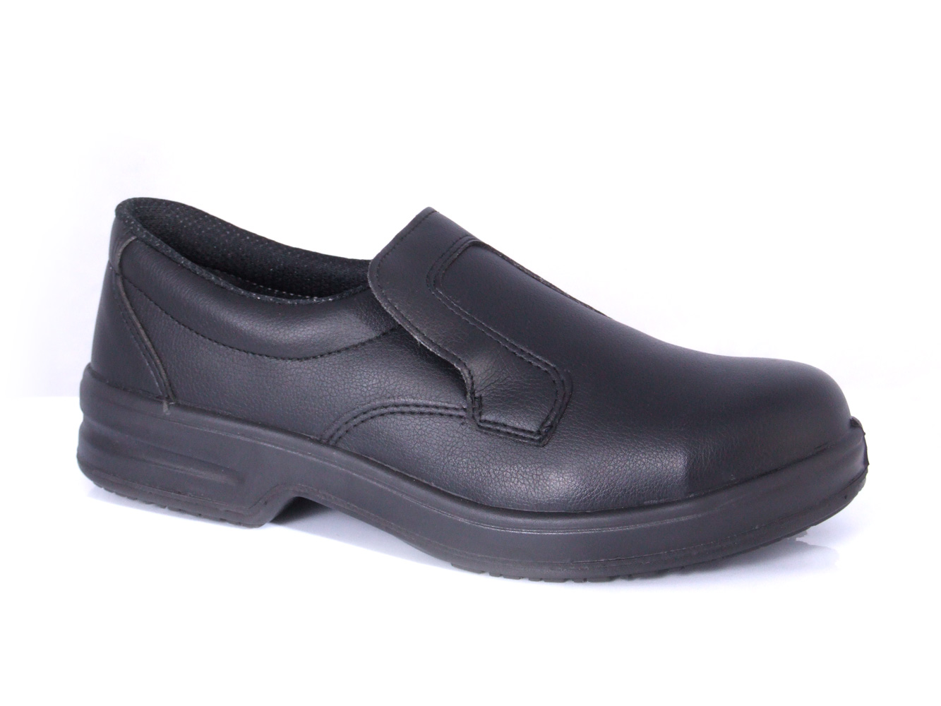 Mens black slip on work shoes cheap